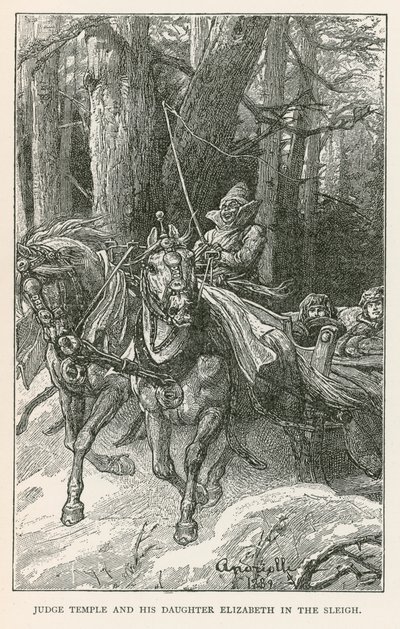 Sędzia Temple i jego córka Elizabeth w saniach (rycina) autorstwa Elviro Michael Andriolli