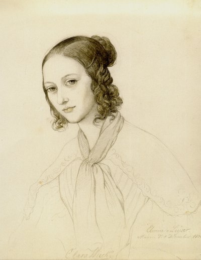 Portret Klary Wieck-Schumann 1819-1896, 1836. autorstwa Elwine von Leyser