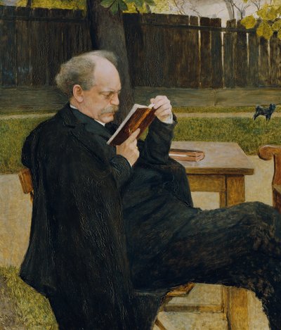 czytający człowiek autorstwa Emanuel Baschny