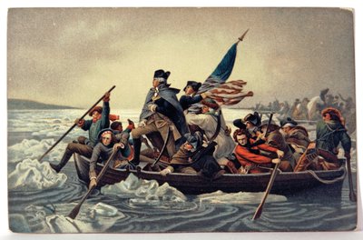 Historia. USA. George Washington przekracza Delaware autorstwa Emanuel Gottlieb (after) Leutze