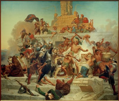 Podbój wielkiego Teocalli przez Cortéza / Gem. E. Leutze autorstwa Emanuel Gottlieb Leutze