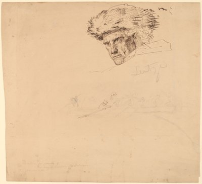 Studia dla „Washington Crossing the Delaware” [odbyt] autorstwa Emanuel Gottlieb Leutze