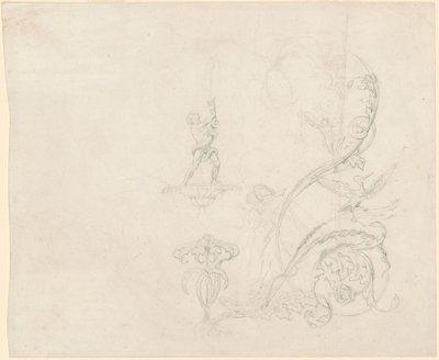 Badania dekoracji fontann autorstwa Emanuel Gottlieb Leutze