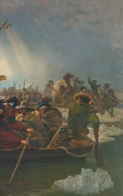 Waszyngton przechodzący przez rzekę Delaware, 25 grudnia 1776 r. autorstwa Emanuel Gottlieb Leutze
