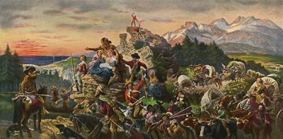 Na zachód bieg imperium obiera swoją drogę — autorstwa Emanuel Gottlieb after Leutze