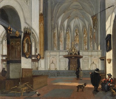 Holenderski: Widok chóru kościoła Janskerk w Utrechcie, widziany z nawy Widok chóru kościoła Janskerk w Utrechcie autorstwa Emanuel de Witte