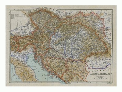 Mapa Austro-Węgier, ok. 1910. autorstwa Emery Walker