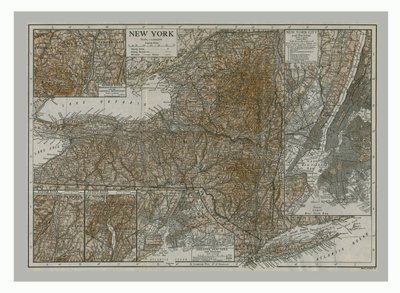 Mapa Nowego Jorku, ok. 1900. autorstwa Emery Walker