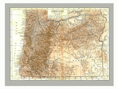 Mapa Oregonu, ok. 1910 r. autorstwa Emery Walker