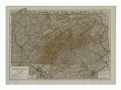 Mapa Pensylwanii, 1910. autorstwa Emery Walker