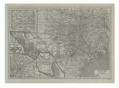 Mapa Teksasu, USA, c1910. autorstwa Emery Walker