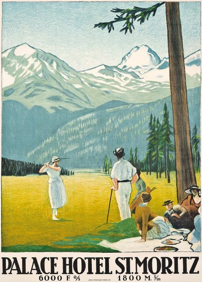 Plakat reklamujący Palace Hotel w St. Moritz autorstwa Emil Cardinaux