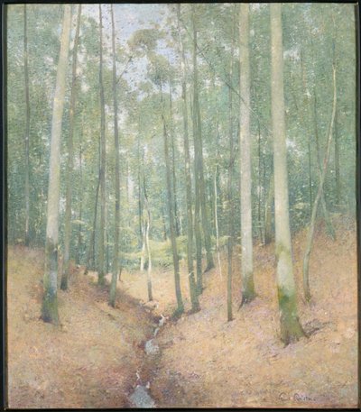 Wnętrze z drewna autorstwa Emil Carlsen