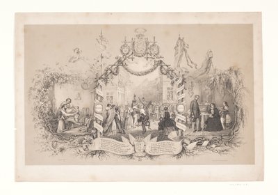 Karta pamiątkowa o powrocie wojsk po wojnie 1848-1850 autorstwa Emil Ditlev Bærentzen
