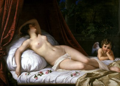 Leżąca Wenus z Kupidynem, 1839 autorstwa Emil Jacobs