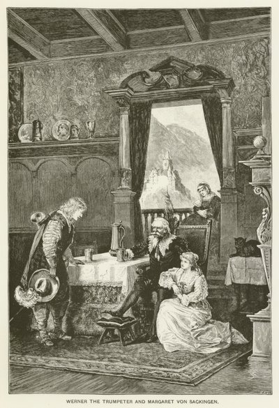 Werner trębacz i Margaret von Sackingen autorstwa Emil Limmer