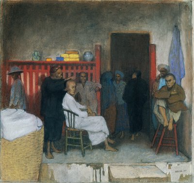 Fryzjer singapurski autorstwa Emil Orlik