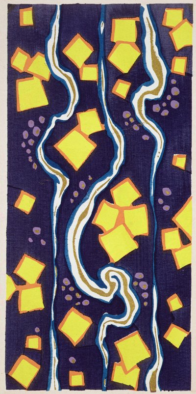 Motyw projektowy z „Floreal: Dessins & Coloris Nouveaux”, ok.1920 (odbitka szablonowa) autorstwa Émile Allain Séguy