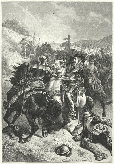 Król Karol I w bitwie pod Naseby autorstwa Emile Antoine (after) Bayard