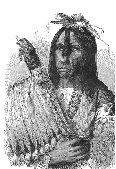 Wódz Indian CREEKS z południowego wschodu Stanów Zjednoczonych. autorstwa Emile Antoine Bayard
