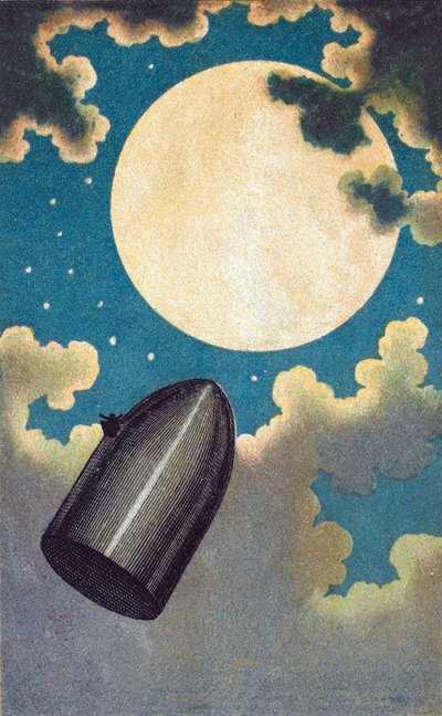 Illustration pour De la Terre a la Lune de Jules Verne - Ilustracja do ""Z Ziemi na Księżyc"" Julesa Verne