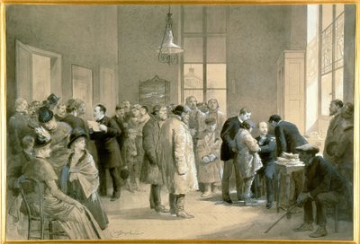 Pacjenci pogryzieni przez wściekłe psy zaszczepieni przeciwko hydrofobii w laboratorium Ecole Normale w Paryżu autorstwa Emile Antoine Bayard