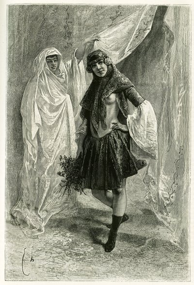 Portret Ziby Khanoum, perskiej księżniczki. Grawer E.Bayarda, po fotografii, ilustrujący historię „Persja, Chaldee i Susiane” w latach 1881-1882, Jane Dieulafoy (z domu Magre autorstwa Emile Antoine Bayard