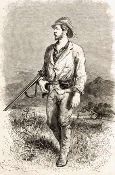 Sir Henry Morton Stanley, ilustracja z „Świat w rękach”, szturmowana przez J. Roberta, opublikowana w 1878 r. autorstwa Emile Antoine Bayard