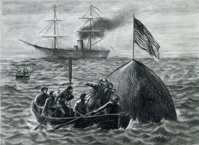 ilustracja do powieści „Z Ziemi na Księżyc” autorstwa Emile Antoine Bayard