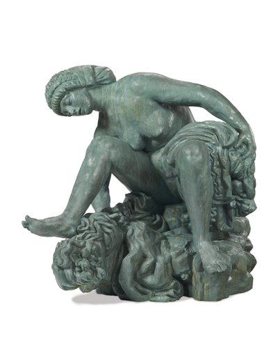 Szeroko przyczajony kąpiący się; Duży kucający kąpiący się autorstwa Emile Antoine Bourdelle