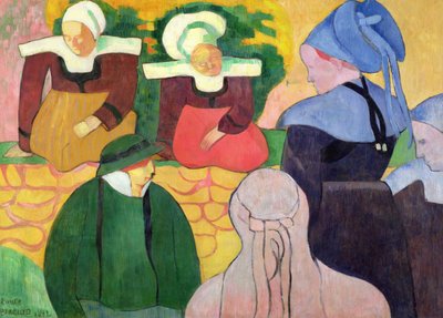Bretońskie kobiety na ścianie autorstwa Emile Bernard