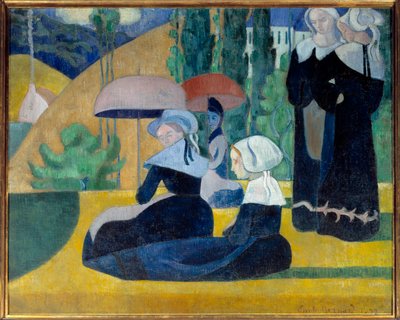 Bretończycy z parasolami autorstwa Emile Bernard