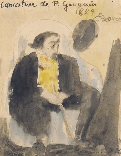 Karykatura Paula Gauguina, 1889 autorstwa Emile Bernard