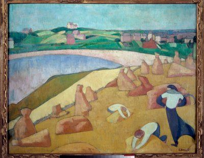 Żniwa nad morzem, Saint Briac sur mer w 1891 r. Obraz Emile Bernard (1868-1941) autorstwa Emile Bernard