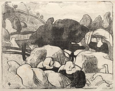 Les Bretonneries: Bretońskie kobiety robią stogi siana autorstwa Emile Bernard