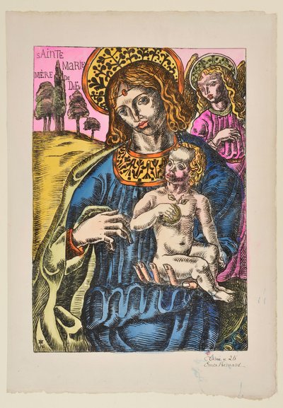 Sainte Marie Mutter Gottes: Die Jungfrau und der Engel mit Nimbus autorstwa Emile Bernard