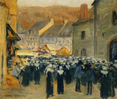 Rynek w Pont-Aven; Rynek w Pont-Aven, 1886 autorstwa Emile Bernard