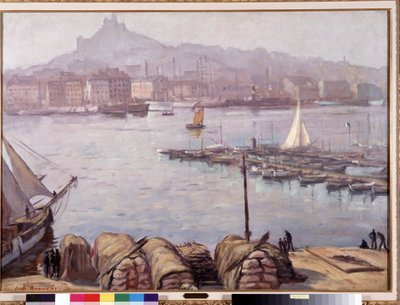 Stary port w Marsylii i Notre Dame de la Garde (Notre-Dame-de-la-Garde), zwany też Dobrą Matką”” Obraz Emile Bernard (1868-1941) 1929 wym. 77,5x107 cm Obowiązkowa wzmianka: Kolekcja fundacji pozdrowienia Prowansji, Marsylia autorstwa Emile Bernard
