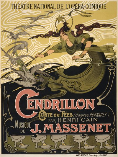 Plakat do Opery Cendrillon autorstwa Julesa Masseneta, 1899 autorstwa Émile Bertrand