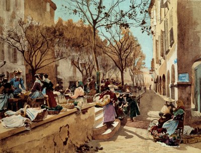 Dzień chodzenia po Prowansji w XIX wieku Malarstwo Emile Charles Dameron (1848-1908) Paryż koniec XIX wieku, sztuka dekoracyjna autorstwa Emile Charles Dameron