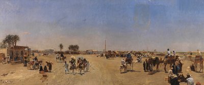Most Qasr al-Nil w Kairze autorstwa Emile Charles Wauters