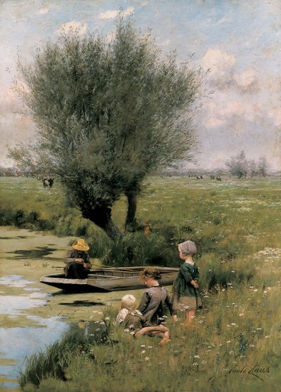 Nad brzegiem rzeki autorstwa Emile Claus