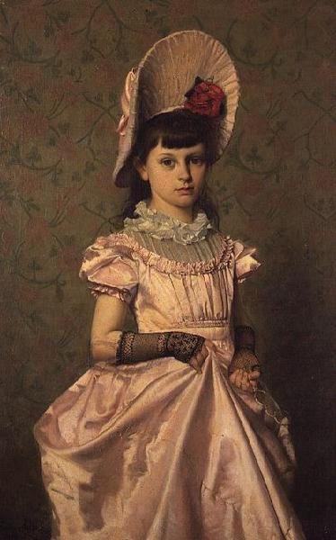 Portret dziewczyny w kolorze różowym autorstwa Emile Claus