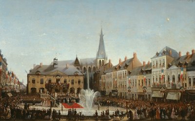 Ceremonia inauguracji wody Lys w Tourcoing w 1863, 1864 autorstwa Emile Defrenne