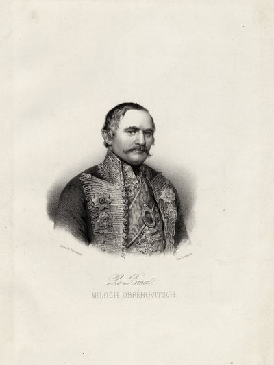 Milo Obrenovic I 1780-1860, książę Serbii, c.1838 autorstwa Emile Desmaisons