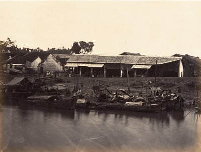 Widok chińskiego miasta Cholen Arkusz nr 2, Sajgon, Cochinchina, 1866. autorstwa Emile Gsell
