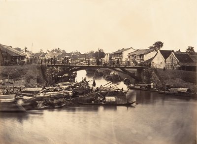 Widok chińskiego miasta Cholen Arkusz nr 2, Sajgon, Cochin, Chiny, 1866. autorstwa Emile Gsell