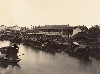 Widok chińskiego miasta Cholen Arkusz nr 3, Sajgon, Cochin, Chiny, 1866. autorstwa Emile Gsell