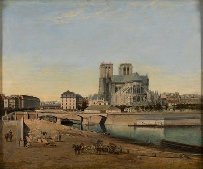 Apsyda Notre-Dame, widziana z Quai de la Tournelle, 1860. autorstwa Emile Harrouart