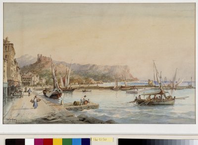 Widok na port Cassis Akwarela autorstwa Emile Henry (1822-1920) Fondation pozdrowienia de Provence, Marseille autorstwa Emile Henry